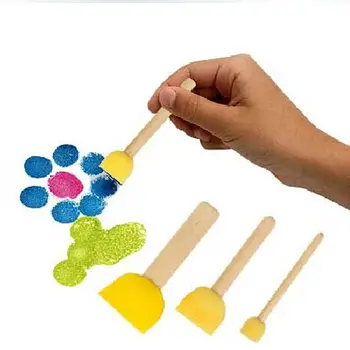 4pcs/set Paint Brush Toy Wooden Handle Seal Sponge Brush Children's Painting Tool DIY Wooden Sponge Yellow Paint Brush
4pcs/set Paint Brush Toy Wooden Handle Seal Sponge Brush Children's Painting Tool DIY Wooden Sponge Yellow Paint Brush