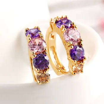 Colorful Huggie Earrings Yellow Gold Filled Womens Girls Pretty GiftHoop Earrings Round Cut Zirconia
Colorful Huggie Earrings Yellow Gold Filled Womens Girls Pretty GiftHoop Earrings Round Cut Zirconia