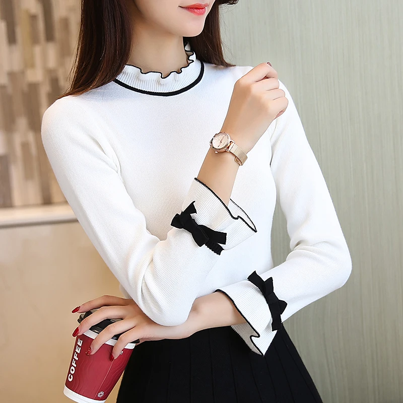 Korean Sweaters and Pullovers for Women Solid Long Sleeve Knitted Sweater Female Slim Sweater Pull femme G77
Korean Sweaters and Pullovers for Women Solid Long Sleeve Knitted Sweater Female Slim Sweater Pull femme G77