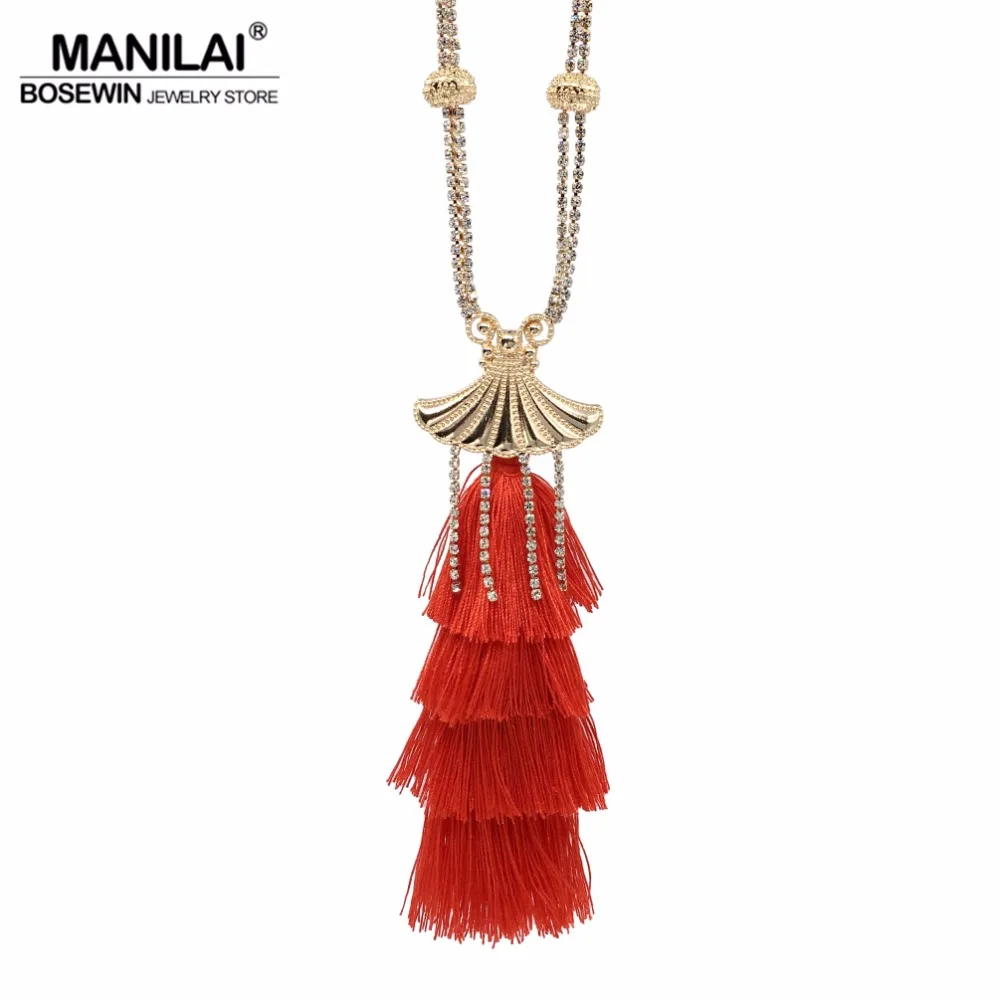 MANILAI Bohemian Rhinestones Choker Layered Cotton Long Tassels Pendants Necklaces Women Wedding Jewelry Statement Necklace
MANILAI Bohemian Rhinestones Choker Layered Cotton Long Tassels Pendants Necklaces Women Wedding Jewelry Statement Necklace