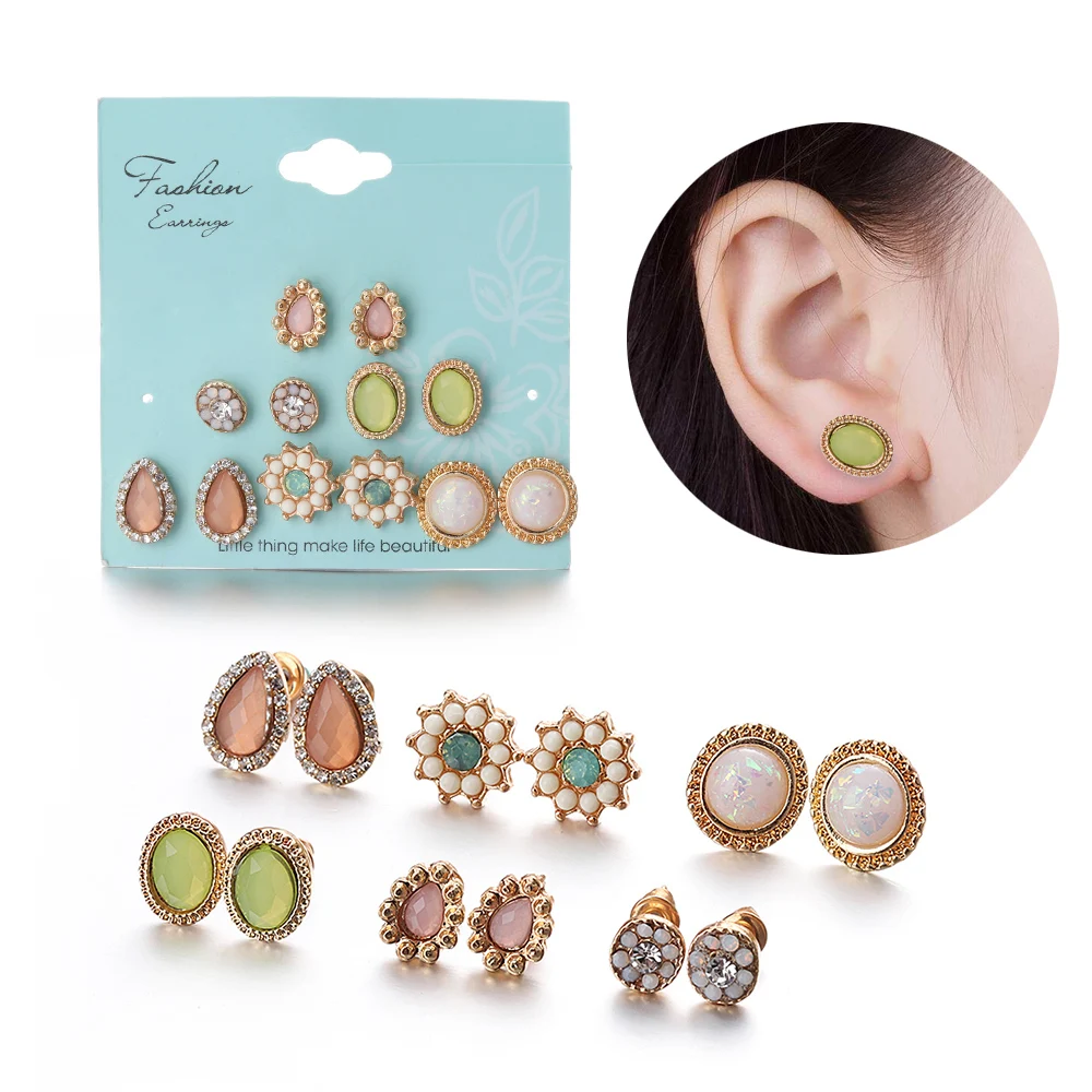 Boho Flower Opal Stone Stud Earrings Set For Women Cubic Zirconia Round Earring Statement Ethnic Party Gifts Jewelry
Boho Flower Opal Stone Stud Earrings Set For Women Cubic Zirconia Round Earring Statement Ethnic Party Gifts Jewelry