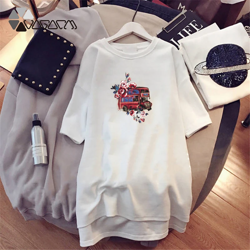 Summer Women Dresses Fashion Loose Floral Letter Print Mujer White Mini Dress Plus Size Casual Streetwear Short Sleeve
Summer Women Dresses Fashion Loose Floral Letter Print Mujer White Mini Dress Plus Size Casual Streetwear Short Sleeve