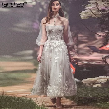 Silver Muslim Evening Dress Long Sleeves Tea-Length Turnover Collar Illusion Islamic Dubai Saudi Arabic Evening Gown Prom Dress
Silver Muslim Evening Dress Long Sleeves Tea-Length Turnover Collar Illusion Islamic Dubai Saudi Arabic Evening Gown Prom Dress