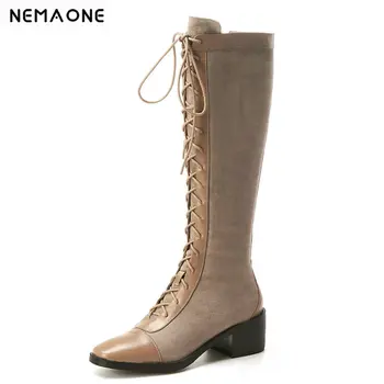 NEMAOME Women Knee High Boots High Heels Autumn Winter Corss-tied Knight Boots Female High Motorcycle Boots
NEMAOME Women Knee High Boots High Heels Autumn Winter Corss-tied Knight Boots Female High Motorcycle Boots