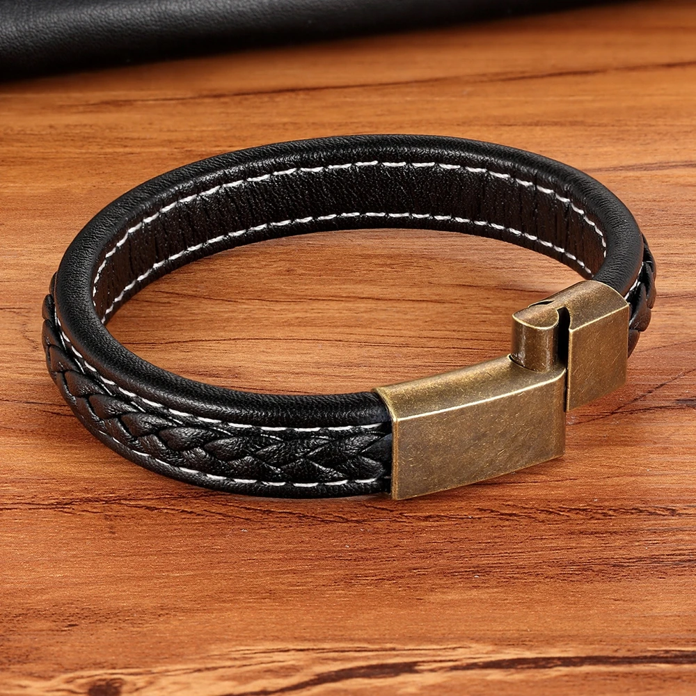 TYO Italian Minimalist Stainless Steel Matte Magnetic Clasp Top Quality Braided Real Leather Bracelet Men Rock Punk Jewelry
TYO Italian Minimalist Stainless Steel Matte Magnetic Clasp Top Quality Braided Real Leather Bracelet Men Rock Punk Jewelry