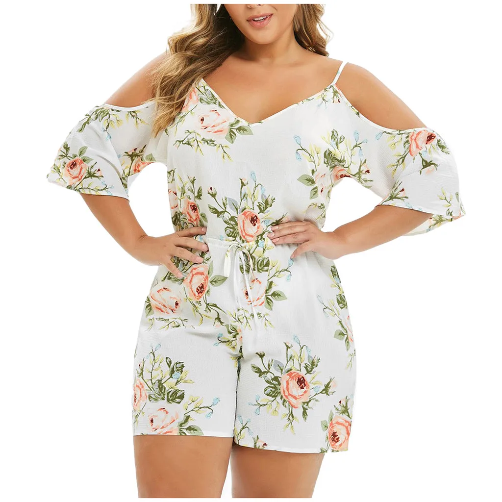 Floral Print High Waist Spaghetti straps short white Jumpsuit Women summer overalls V-Neck Off Shoulder Rompers Plus Size 5XL
Floral Print High Waist Spaghetti straps short white Jumpsuit Women summer overalls V-Neck Off Shoulder Rompers Plus Size 5XL