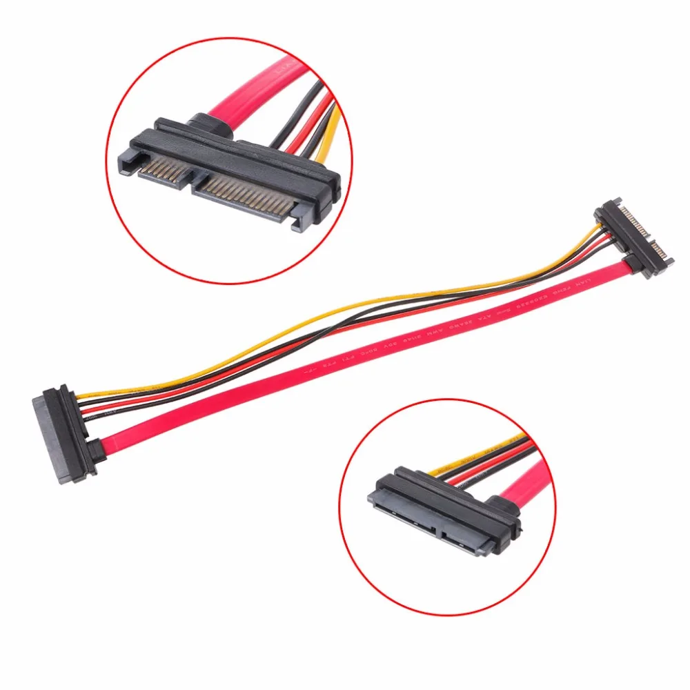 Thin & Flexible 30cm 22Pin(15+7) Male To Female SATA Serial ATA Data Power Cable Extension Cord
Thin & Flexible 30cm 22Pin(15+7) Male To Female SATA Serial ATA Data Power Cable Extension Cord