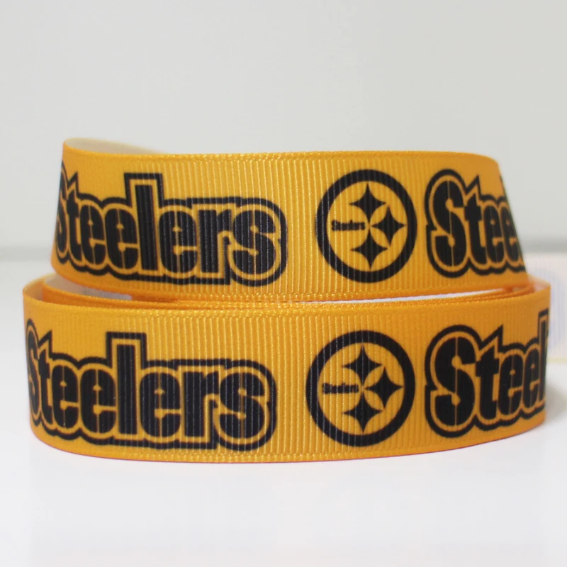 50 ярдов 7/8 "1" 1 5 "2" 3 "22 мм 25 38 75 футбольная команда печатная grosgrain лента