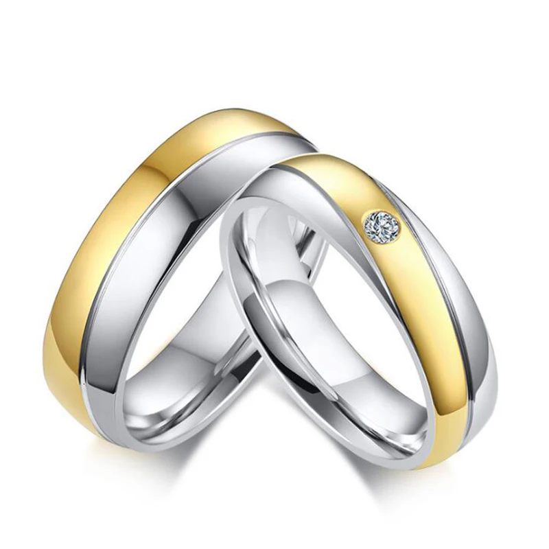 Stainless Steel Silver Gold Color Wedding Ring Quality Polished Twill Titanium Couple Engagement Love Ring
Stainless Steel Silver Gold Color Wedding Ring Quality Polished Twill Titanium Couple Engagement Love Ring