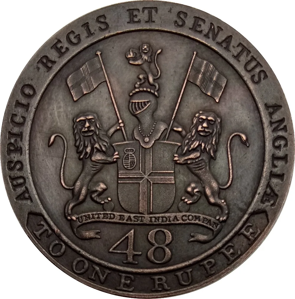 United East British India Company Madras Presidency copper 1/48 Rupee 1794 Red Copper Copy Coin
United East British India Company Madras Presidency copper 1/48 Rupee 1794 Red Copper Copy Coin