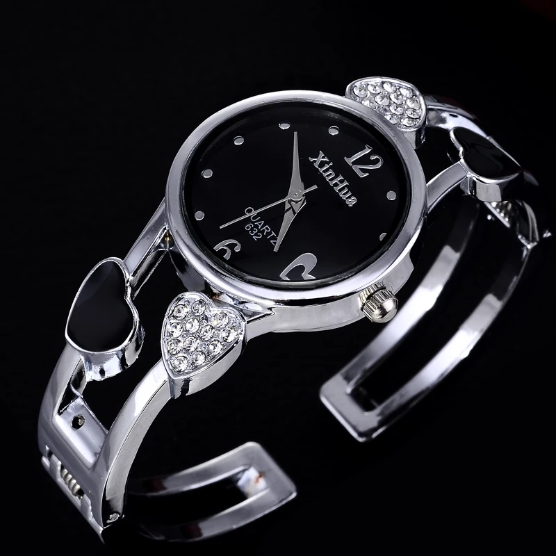 Женские наручные часы с браслетом Xinhua кварцевые кристаллами из нержавеющей