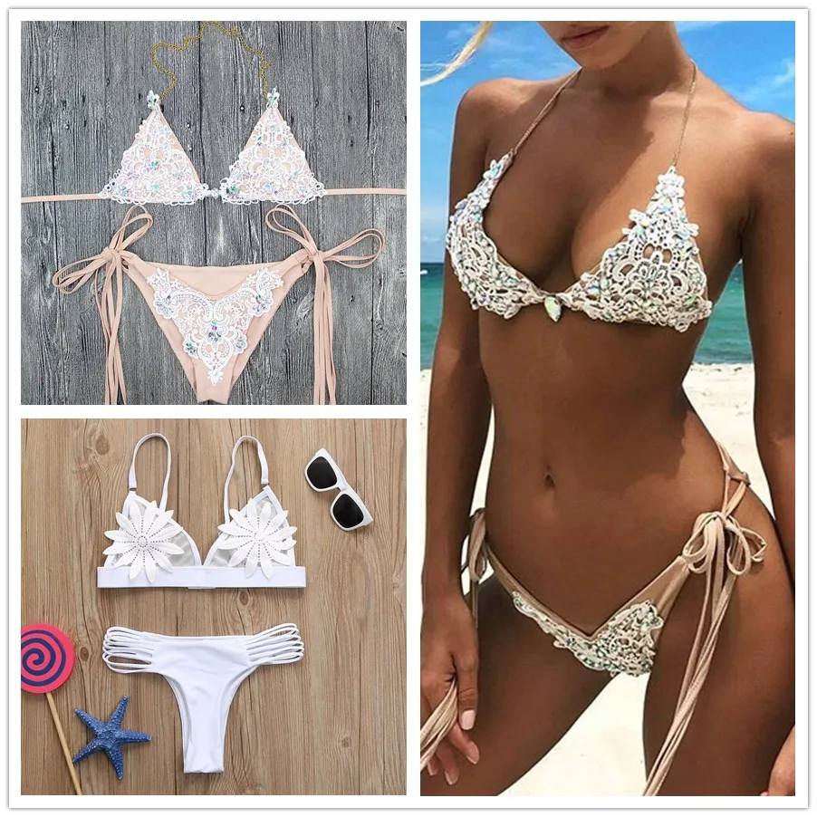 Bikini 2019 Women Push-up Padded Bra Floral Bikini Set Swimsuit Swimwear women Bathing+Hand-knit beaded Lace Bikini Set biquini
Bikini 2019 Women Push-up Padded Bra Floral Bikini Set Swimsuit Swimwear women Bathing+Hand-knit beaded Lace Bikini Set biquini