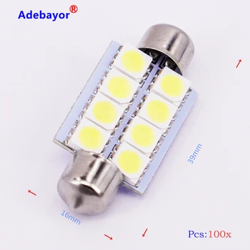 100 PCS Car Auto Interior 5050 8 LED SMD Festoon Dome 39mm Light LED Licence Plate Roof Car Light 12V White wholesale
100 PCS Car Auto Interior 5050 8 LED SMD Festoon Dome 39mm Light LED Licence Plate Roof Car Light 12V White wholesale
