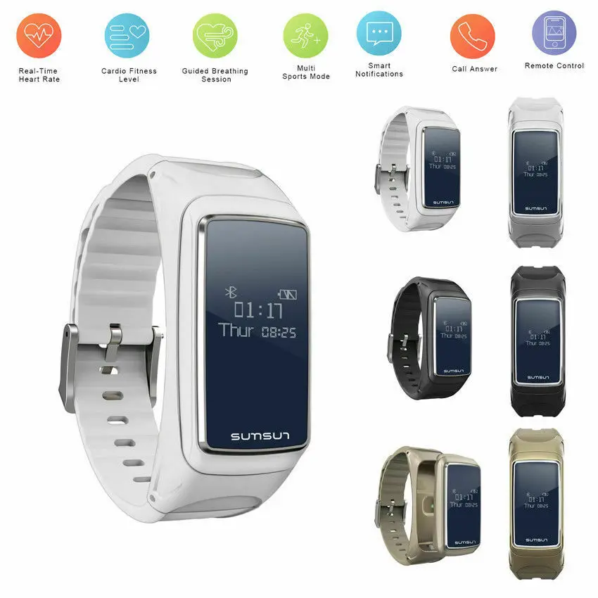 B7 Smart Watch Bluetooth Heart Rate Monitor Fitness Headset Waterproof Wristband
B7 Smart Watch Bluetooth Heart Rate Monitor Fitness Headset Waterproof Wristband