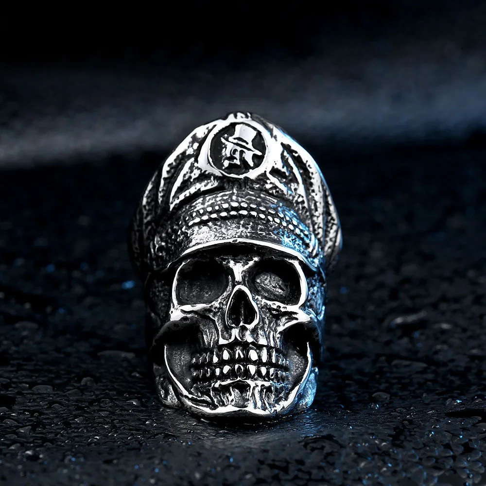 World War II Deutsche Officer Skull Ring Men Heavy Rock Titanium Steel Biker Unique Finger Ring Male Punk Gothic Jewelry
World War II Deutsche Officer Skull Ring Men Heavy Rock Titanium Steel Biker Unique Finger Ring Male Punk Gothic Jewelry