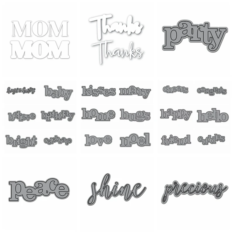 Words Metal Cutting Dies Stencils For DIY Scrapbooking Photo Album Decorative Embossing DIY Paper Cards Hand Making Crafts Tools
Words Metal Cutting Dies Stencils For DIY Scrapbooking Photo Album Decorative Embossing DIY Paper Cards Hand Making Crafts Tools