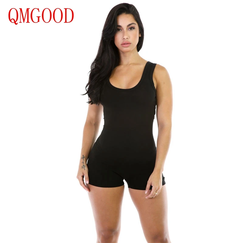 QMGOOD 2018 Sexy Black Bodysuits Shorts Skinny Sexy Fitness Playsuits Female Movement Overalls Solid Sleeveless Short Jumpsuit
QMGOOD 2018 Sexy Black Bodysuits Shorts Skinny Sexy Fitness Playsuits Female Movement Overalls Solid Sleeveless Short Jumpsuit