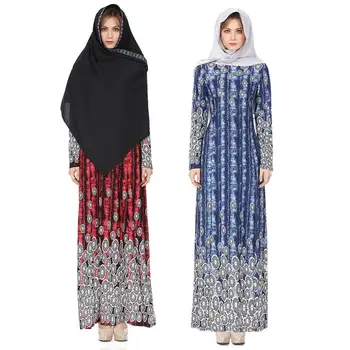 Ethnic Long Sleeve Robe Gowns Round Neck Printed Dress Women Casual Muslim Cloth for Ladies Female
Ethnic Long Sleeve Robe Gowns Round Neck Printed Dress Women Casual Muslim Cloth for Ladies Female