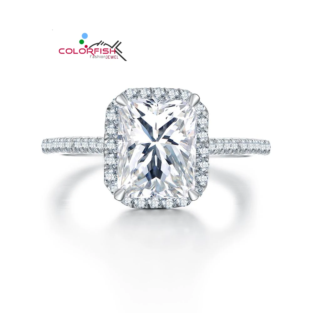 COLORFISH Luxury 2.5 ct 925 Sterling Silver Engagement Wedding Band Ring Halo Style Square NSCD SONA Synthetic Stone Women Rings
COLORFISH Luxury 2.5 ct 925 Sterling Silver Engagement Wedding Band Ring Halo Style Square NSCD SONA Synthetic Stone Women Rings