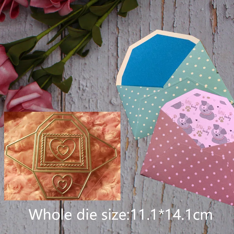 Rectangle Heart envelope Metal steel frames Cutting Dies DIY Scrap booking Photo Album Embossing paper Cards11.1*14.1cm
Rectangle Heart envelope Metal steel frames Cutting Dies DIY Scrap booking Photo Album Embossing paper Cards11.1*14.1cm