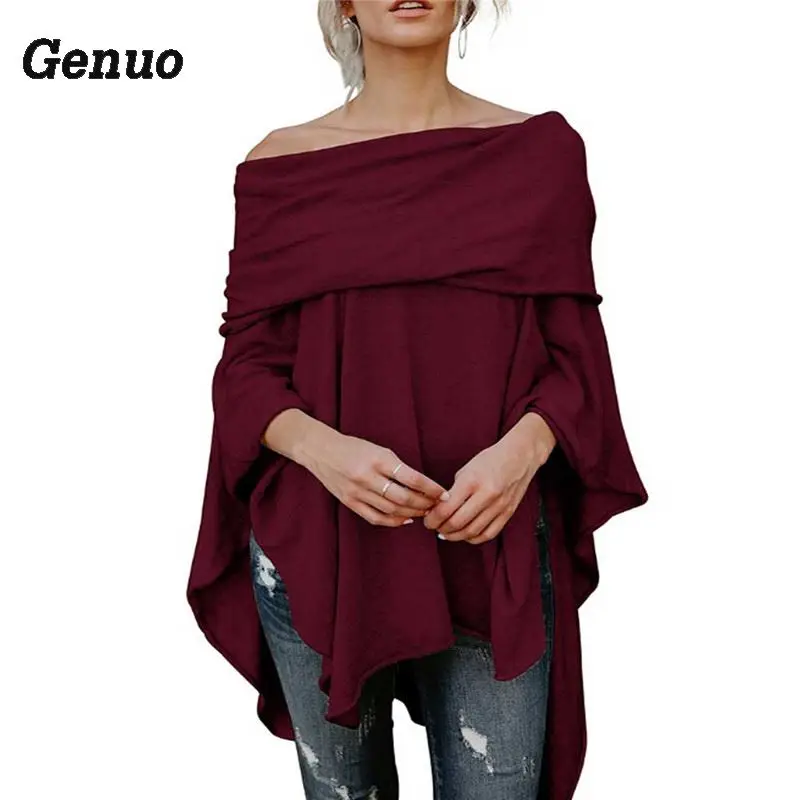 Genuo Womens Batwing Sleeve Shirts Off Shoulder Irregular Blouse Oversized Ladies Jumper Pullover Wet Sweater Fashion Blouse
Genuo Womens Batwing Sleeve Shirts Off Shoulder Irregular Blouse Oversized Ladies Jumper Pullover Wet Sweater Fashion Blouse