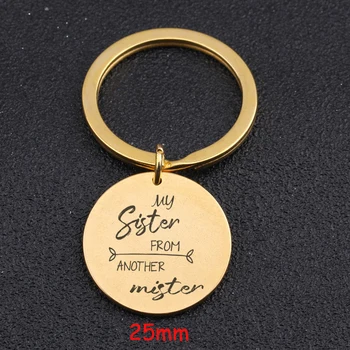 Hand Stamped Round Stainless Steel Keychain Engraved My Sister From Another Mister For Sister Key Ring Gift Charm Tag
Hand Stamped Round Stainless Steel Keychain Engraved My Sister From Another Mister For Sister Key Ring Gift Charm Tag