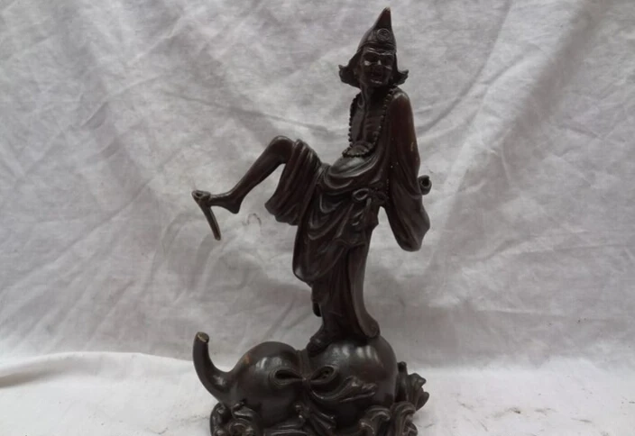 S4251 11" Chinese Bronze Chai Gong Mad Monk Peripateticism Buddha Ride Gourd Statue D0317
S4251 11" Chinese Bronze Chai Gong Mad Monk Peripateticism Buddha Ride Gourd Statue D0317