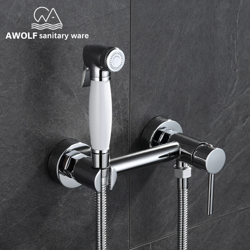 Bidet Faucet Douche kit Toilet Jet Washer Solid Brass Handheld Bidet Sprayer Bathroom Shower Mixer Shattaf Diaper Rinse A2153
Bidet Faucet Douche kit Toilet Jet Washer Solid Brass Handheld Bidet Sprayer Bathroom Shower Mixer Shattaf Diaper Rinse A2153