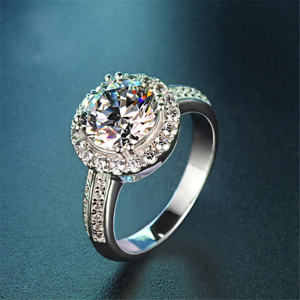 Женское кольцо из серебра 925 пробы с фианитом 8 мм | Украшения и аксессуары