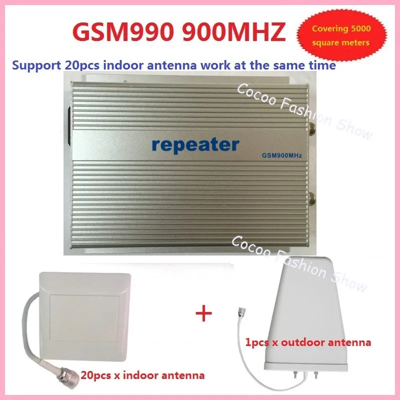 

Sunhans 3w GSM990 GSM 900Mhz mobile cell phone signal booster repeater amplifier coverage 2000square +20pc antenna