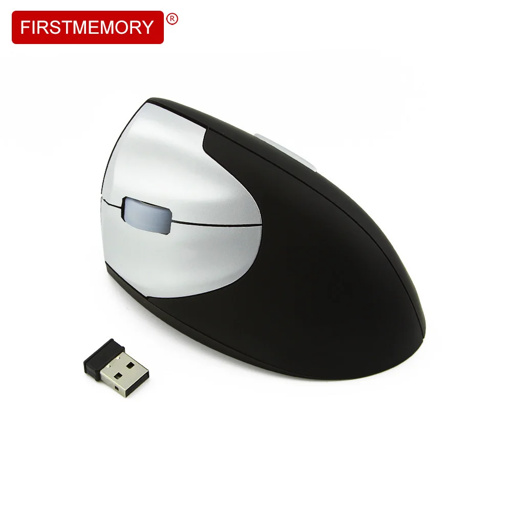 

Firstmemory Wireless Left Hand Vertical Mouse Ergonomic 2.4Ghz 800-1200-1600 DPI Adjustable Left-Handed Optical Game Mice For PC