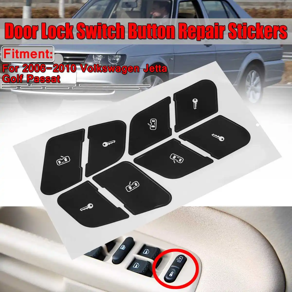 Matte Black Car Inner Window Door Lock Switch Button Repair Stickers For Volkswagen For Jetta For Golf For Passat 2006-2010
Matte Black Car Inner Window Door Lock Switch Button Repair Stickers For Volkswagen For Jetta For Golf For Passat 2006-2010