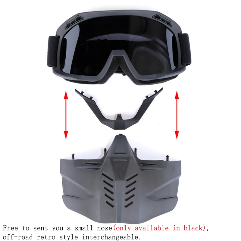 Motorcycle Goggles Mask W/ Detachable Face Shield