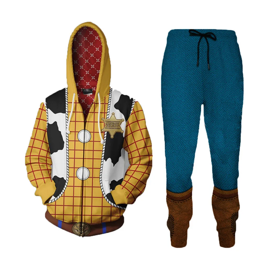 Men 3D Toy Story Woody Cosplay Costume Hoodies Buzz Lightyear Sweatshirt Fashion CowBoy Woody Zipper Jacket Sport Coat pants
Men 3D Toy Story Woody Cosplay Costume Hoodies Buzz Lightyear Sweatshirt Fashion CowBoy Woody Zipper Jacket Sport Coat pants