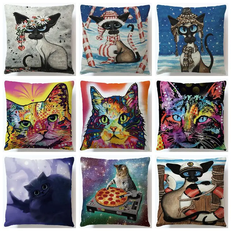 Oil Painting Cat Pillow Covers Cute Black Cat Pillow Case Pet Cushion Cover For Home Car Decorations Pillowcas
Oil Painting Cat Pillow Covers Cute Black Cat Pillow Case Pet Cushion Cover For Home Car Decorations Pillowcas