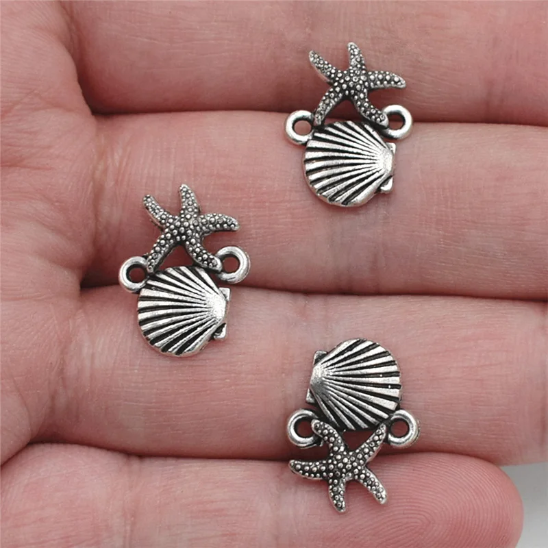 8pcs 18*14mm Antique Silver Plated Charms Seashell Starfish Connector DIY Jewelry Making Handmade Bracelets Anklets Accessories
8pcs 18*14mm Antique Silver Plated Charms Seashell Starfish Connector DIY Jewelry Making Handmade Bracelets Anklets Accessories