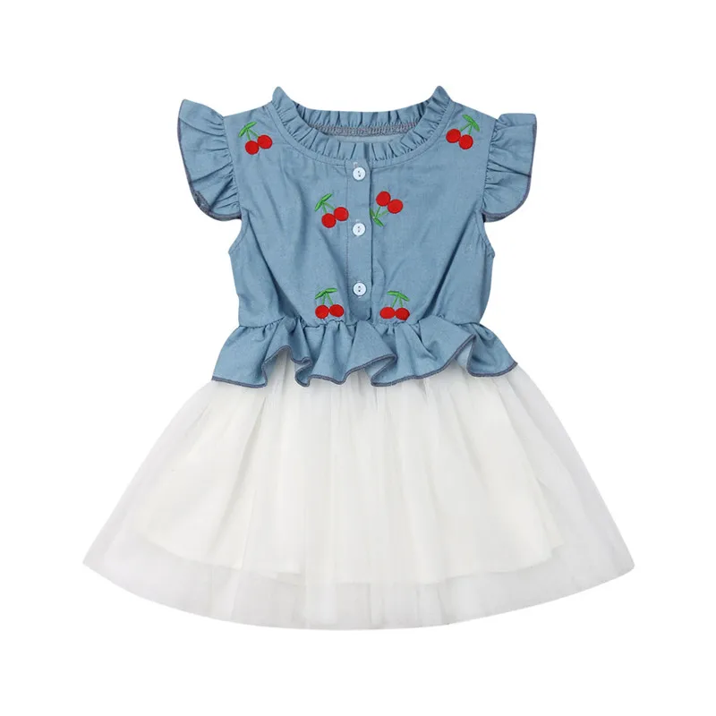 Kids Baby Girls Denim Tulle Patchwork Dress Summer Ruffle Fly Sleeve High Waist Party Embroidery Dresses Kids Girl Clothes 1-6Y
Kids Baby Girls Denim Tulle Patchwork Dress Summer Ruffle Fly Sleeve High Waist Party Embroidery Dresses Kids Girl Clothes 1-6Y