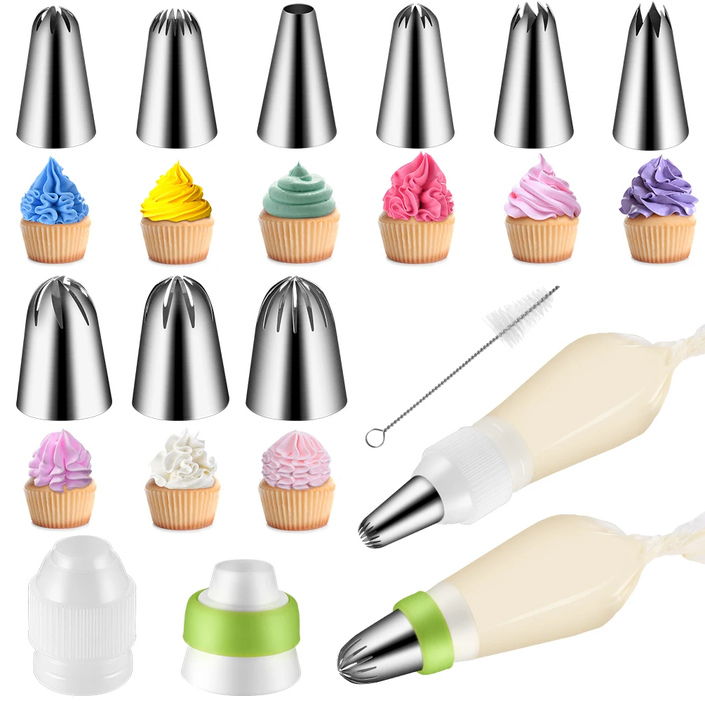 Uarter 22Pcs Russian Piping Tips Cake Decorating Tools Set Icing Piping Nozzles Pastry Bag Cake Design Decoration Moulds
Uarter 22Pcs Russian Piping Tips Cake Decorating Tools Set Icing Piping Nozzles Pastry Bag Cake Design Decoration Moulds