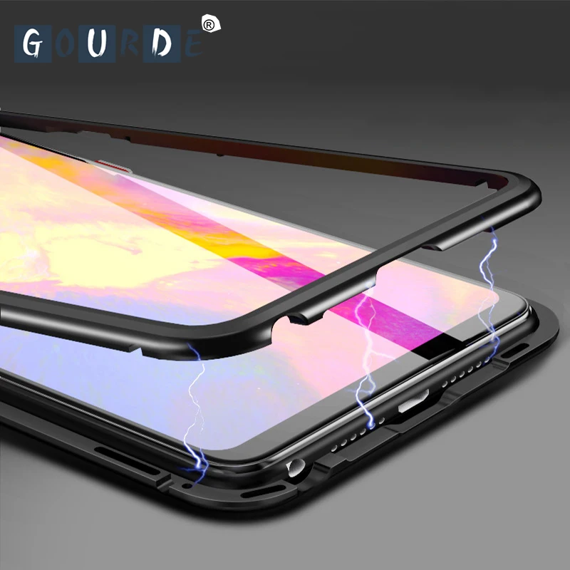 Gourde для iPhone X Магнитный чехол телефона Магнето Адсорбция металлический 7 Plus 8