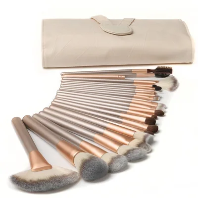 Beige wooden handle brush 12 18 sticks 24 champagne makeup brush with cosmetic bag
Beige wooden handle brush 12 18 sticks 24 champagne makeup brush with cosmetic bag