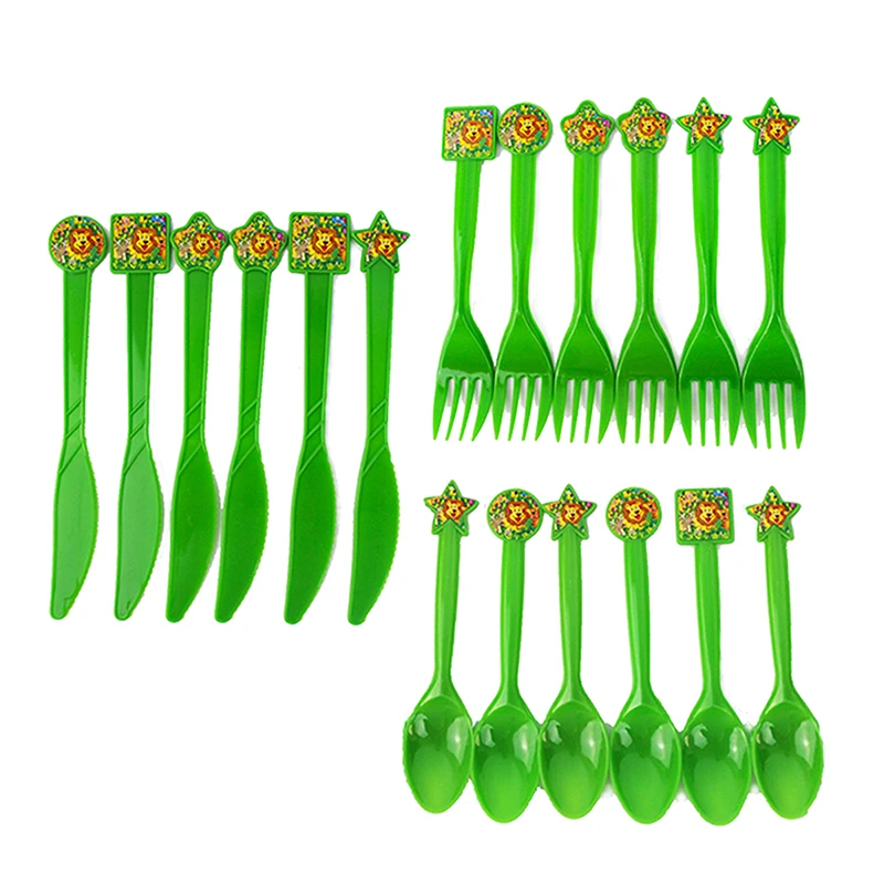 Jungle Lion king theme Party Disposable Tableware knife fork spoon baby shower birthday party decoration supplies
Jungle Lion king theme Party Disposable Tableware knife fork spoon baby shower birthday party decoration supplies