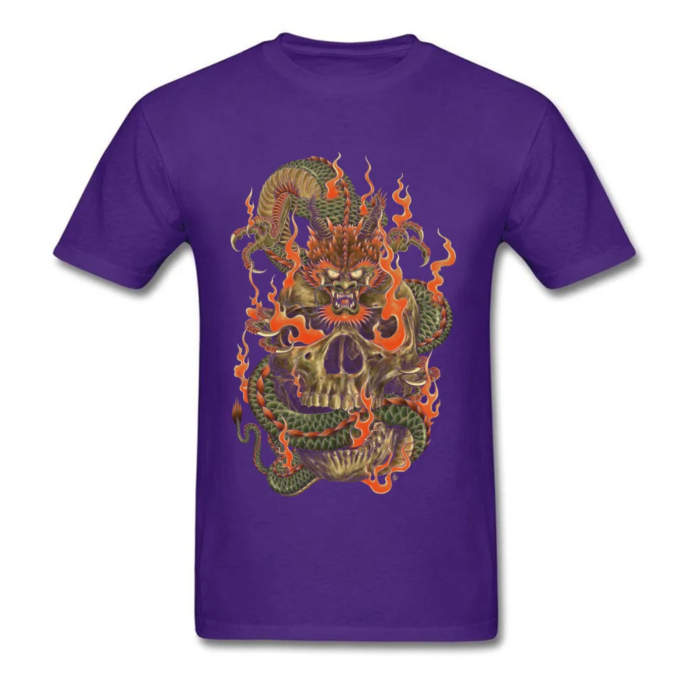 Special Oriental Dragon Design Short Sleeve T-Shirt Summer/Autumn Round Neck All Cotton Tees for Men T Shirt Normal Oriental Dragon purple