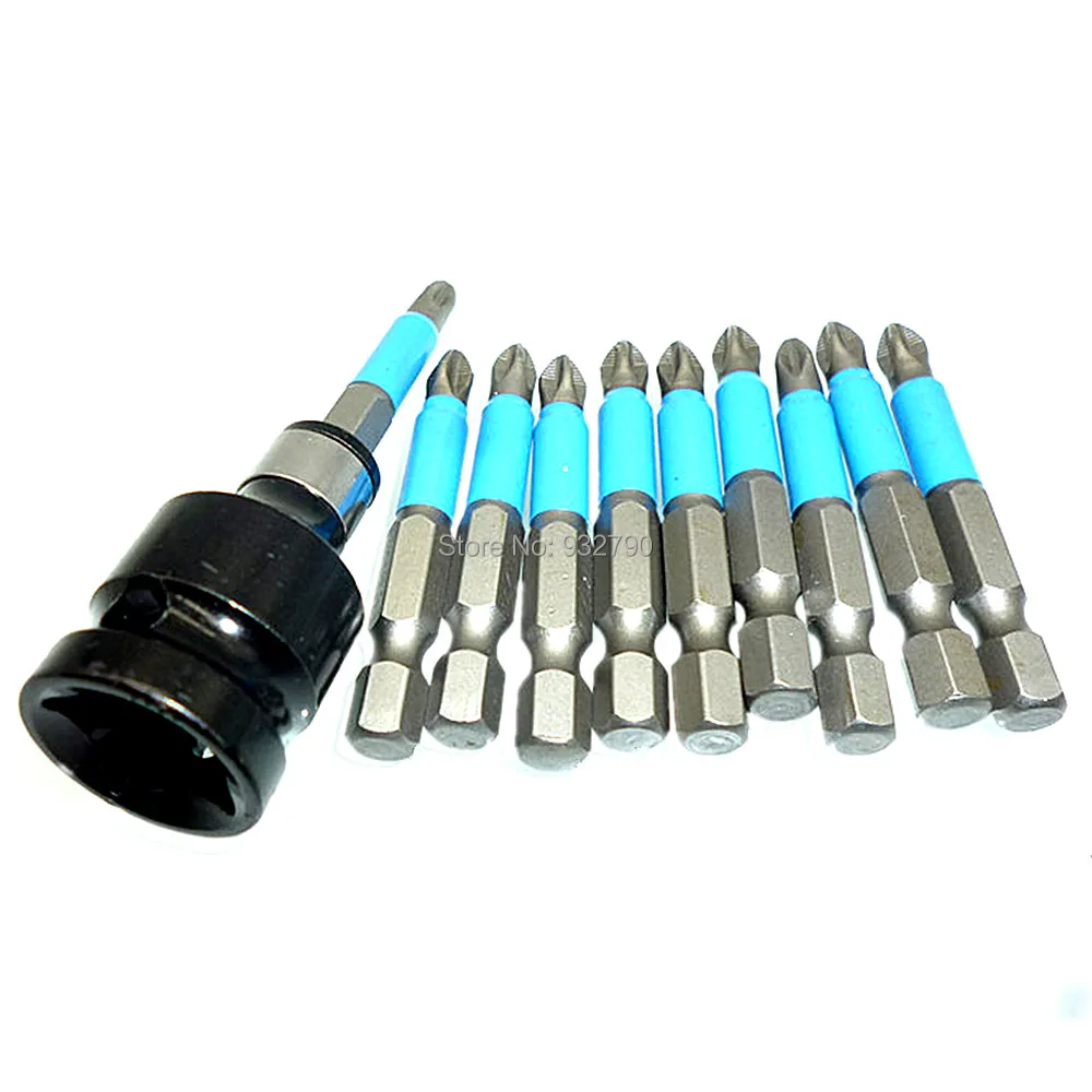 Impact Driver 1/2" Quick Change Chuck Conversion Adapter Converter with 10pc 50mm PH2 Magnetic Philips screwdriver Bits Antislip
Impact Driver 1/2" Quick Change Chuck Conversion Adapter Converter with 10pc 50mm PH2 Magnetic Philips screwdriver Bits Antislip