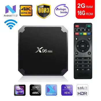 

X96mini tv box android 7.1 smart tv WiFi 4K 2GB 16GB Amlogic 1GB 8GB S905W tvbox Quad Core WiFi Media Player X96 mini Set top