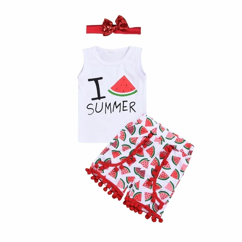 3Pcs Toddler Kids Baby Girl Watermelon Print Vest Tops T Shirt Shorts Sleeveless+Watermelon Pant +Headbands Outfits Set Summer
3Pcs Toddler Kids Baby Girl Watermelon Print Vest Tops T Shirt Shorts Sleeveless+Watermelon Pant +Headbands Outfits Set Summer