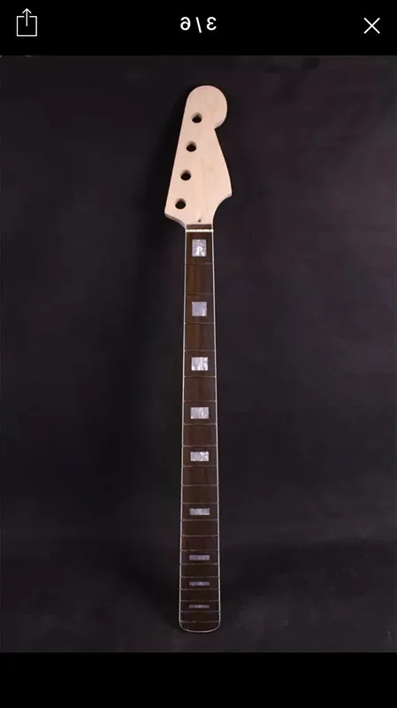 maple electric BASS Guitar Neck 22 fret 34 " hand made For Electric guitar unfinished nut width 38mm