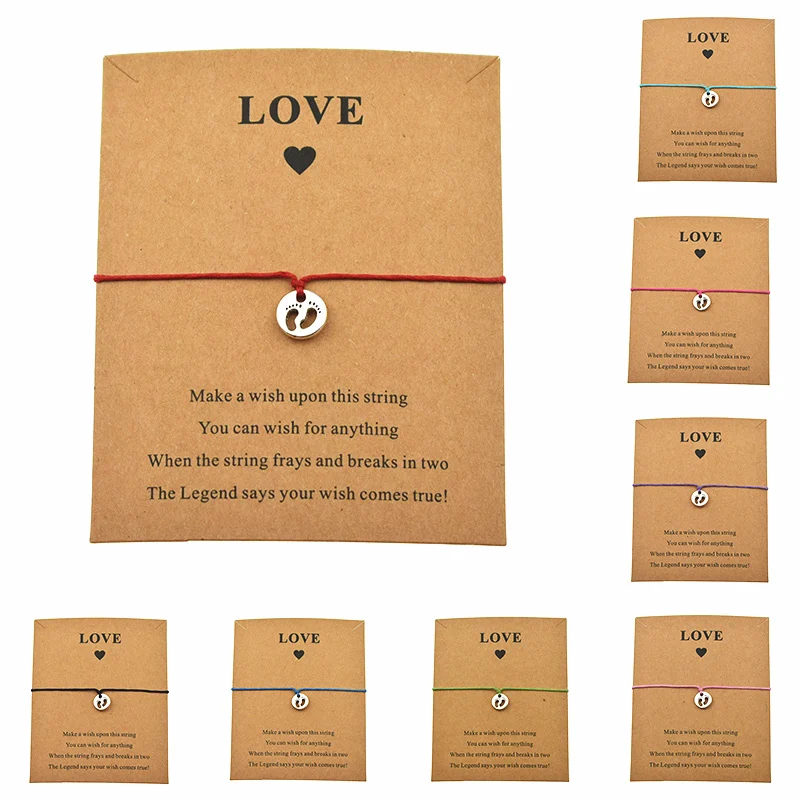 New Cute Mother's Day Mom Child Wish Cards Love Gifts Baby Feet Foot Footprints Charms Adjustable Bracelets Women Men Jewelry
New Cute Mother's Day Mom Child Wish Cards Love Gifts Baby Feet Foot Footprints Charms Adjustable Bracelets Women Men Jewelry
