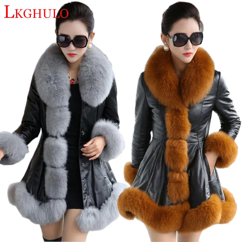 Thick Winter Coat Women Leather Jacket Female Jaqueta De Couro Feminina Faux Fox Fur Collar PU Leather Jacket Plus Size 6XL W573
Thick Winter Coat Women Leather Jacket Female Jaqueta De Couro Feminina Faux Fox Fur Collar PU Leather Jacket Plus Size 6XL W573