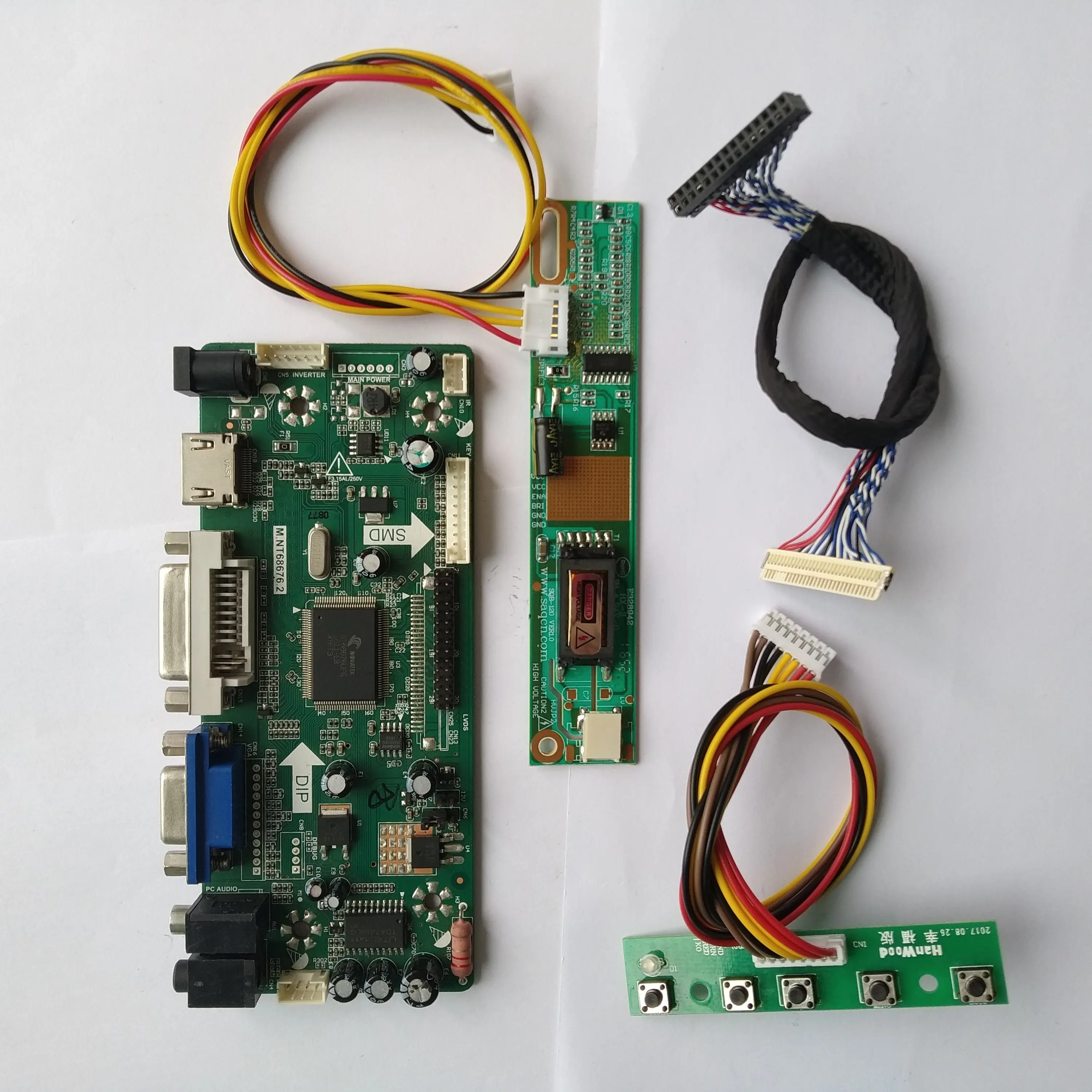M.NT68676 board driver HDMI DVI VGA LCD DIY Controller Kit For LM171W02-TLB2 1440X900 panel Screen monitor 17.1"
M.NT68676 board driver HDMI DVI VGA LCD DIY Controller Kit For LM171W02-TLB2 1440X900 panel Screen monitor 17.1"