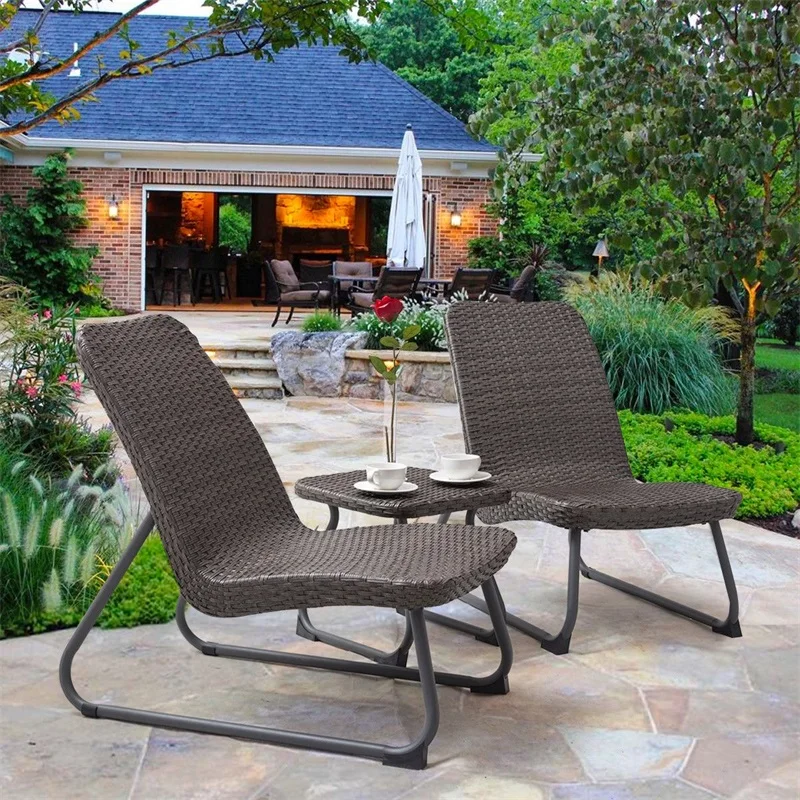 3 Pcs Outdoor All Weather Rattan Steel Conversation Chair Table Set Waterproof Cushioned Patio Garden Patio Furniture HW56049
3 Pcs Outdoor All Weather Rattan Steel Conversation Chair Table Set Waterproof Cushioned Patio Garden Patio Furniture HW56049